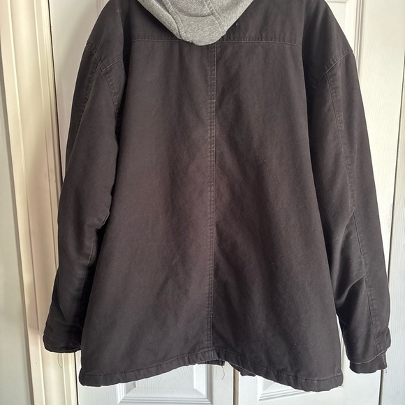 Wrangler Black and Gray Men's Shirt Jacket with Hoodie - Picture 4 of 7